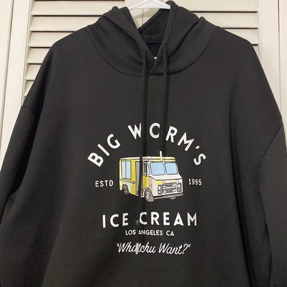 Black unisex hoodie “Big Worms Ice Cream” size XXL. See measurments - Picture 3 of 7